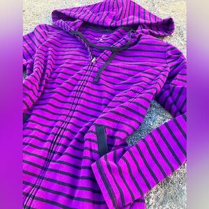 Y2K Striped Purple and black Zip Up sweater